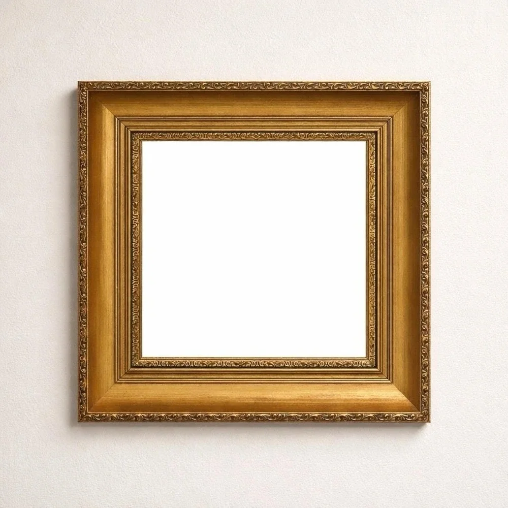 Vintage Bombay Company Ornate Gold Gilt Square Wall Mirror 15